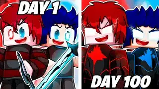 We Survived 100 Days In Duo SOLO LEVELING Minecraft (2 Friends)