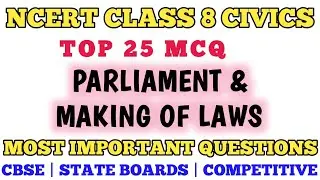 Best MCQ Class 8 Parliament and making of laws | NCERT Based MCQ