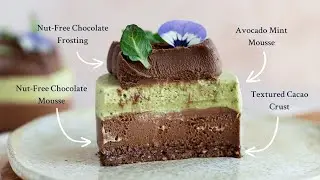 Mint Chocolate Mousse Cakes (Raw, Vegan, Nut-Free)