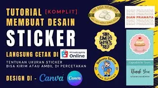Membuat Desain STICKER di CANVA | setting ukuran | langsung CETAK di PrimaGraphia | Sticker Product