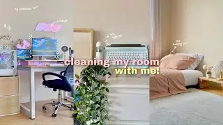 cleaning my room with me 🌸 cleaning,organizing,cable management and more ✨