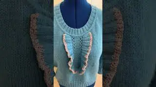 Джемпер «Незабудка».  #вязание #design #knitting #вязаниеспицами #мода #джемперспицами #каквязать