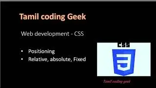 CSS in Tamil | Web development Layout | relative and absolute positioning