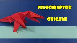 Origami Dinosaur Velociraptor / How to make a paper Velociraptor (tutorial)