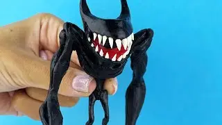 Beast Bendy with clay. Final Boss from Bendy and the Ink Machine, sculpture timelapse video 