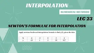 Apply newtons backward interpolation formula to find y(3), given the data | Interpolation