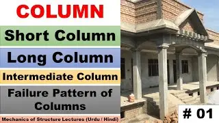 Column | Types of Column | Short Column | Long Column | Intermediate Column | Strut (Urdu / Hindi)