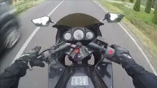 Kawasaki Ninja 250R 2010 - Akrapovic Megaphone Titanium Slip-on + Short ride RAW SOUND #romania