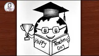 How to Draw Teacher's Day | Teacher's Day Special Drawing | Teacher's Day Poster Drawing