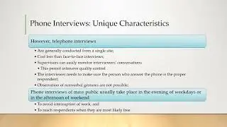 Data Collection Modes of Survey Studies: Interviews