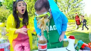 Experiment Coke and Mentos at Ellie Summer Camp | DIY Science at Home 