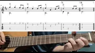 Clementine - Easy Fingerstyle Guitar Playthrough Tutorial Lesson With Tabs