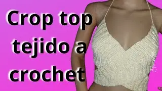Top cruzado tejido a crochet