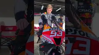 Verstappen jumps on Marc Marquez's Honda! 😱 