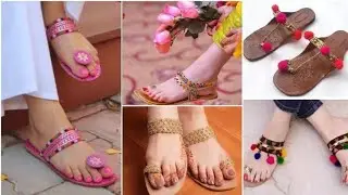 Stylish Colorful Kolhapuri Chappal Design ideas /elegant Kolhapuri footwear design for ladies