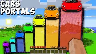 I found SUPERCAR PORTALS OF ALL SIZES in Minecraft! THE SMALLEST PORTAL vs THE BIGGEST!