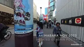 Updated Genshin Impact character posters in Akihabara, Japan