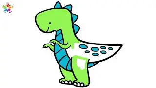 How to draw a dinosaur. Dinosaur drawing for kids and toddlers..