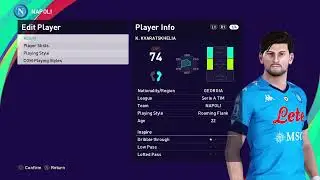[PES 2021 | PES 2020 | PES 2019] KHVICHA KVARATSKHELIA FACE BUILD AND STATS
