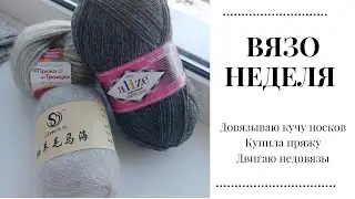 ВязоНеделя. Довязываю недовязы. Покупка пряжи. Носки-носки-носки 