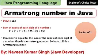 Armstrong Number in Java | Java Programming Language | Java