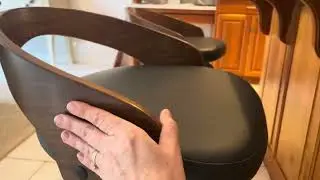 Armen Living Shelly Counter Height Barstool in Brown Faux Leather and Walnut Wood Finish Review