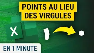 Transformer les virgules en points sur Excel