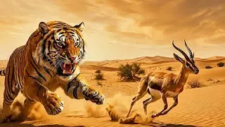 Desert Hunt: Tiger vs Deer | Intense Wildlife Chase in 4K Cinematic