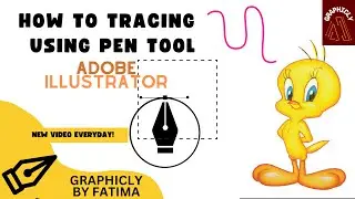 How to trace an image using the pen tool in Adobe Illustrator|| Graphic Designer|| Graphicly