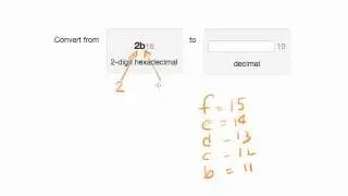 Example conversion from hexadecimal to decimal