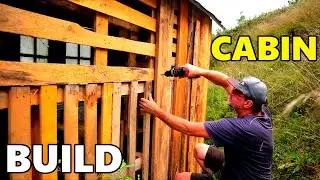 Building a Cabin from Pallet Wood and New Stove #9