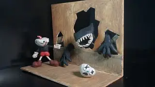 Making Cuphead VS Beast Bendy Diorama Clay Art