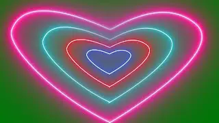 Green Screen Video | Neon Love Background Effects | Neon Heart Lights Effects Background
