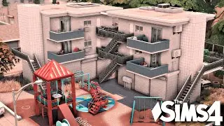 Family Apartment Complex + Playground | No CC | The sims 4 | Stop motion Speed build | For Rent