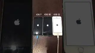 iPhone 5s on iOS 7 vs iOS 10 vs iOS 12 boot up test 
