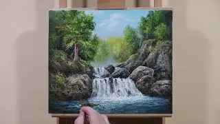 Oil Painting | Waterfall | Landscape | Time-Lapse