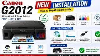 How to New Printer Canon Pixma G2012 Very Easy Installation 2024 ! Canon Printer g2012 Install
