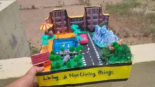 How to make Living and Non living things diy model | cardboard model | science school model