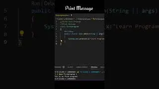 Print Message Program in Java #learnprogramming #shorts