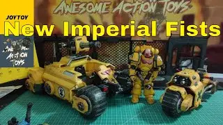 JoyToy Warhammer 40k 1:18 scale  Imperial Fists Primaris Invader ATV & Raider Pattern Combat bike