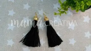 Como hacer unos pendientes o aretes con borlas.
