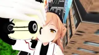 giantess eating lunch in the city