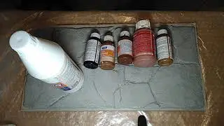 Painting decorative stone with a primer with colors / Decorative stone from tile adhesive