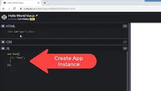 VueJS CodePen Hello World Project VUE001