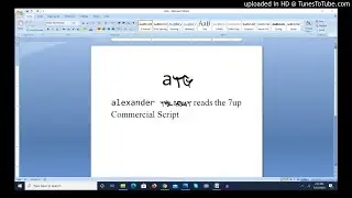 Alexander The Great reads 7Up Commercial Script
