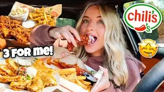 Eating Chili's 3 FOR ME Combos! Honey Chipotle Crispers, Quesadillas & More