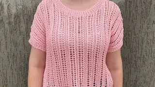 Очень простой ажурный узор спицами