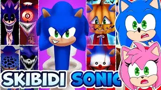 Sonic and Amy watch NEW Sonic EXE OC Phase 1-59 vs Phase 60 SKIBIDI SONIC in Incredibox Sprunki