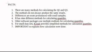 Many methods for calculating Quantiles