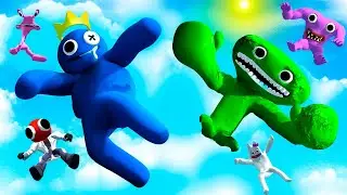 GMOD • Rainbow Friends Vs Garten of Banban Legendary Ragdolls • Part 2 [Jumps, Slides]
